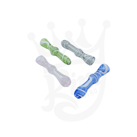3.5" FULL COLOR WHITE SWIRL ONE HITTER